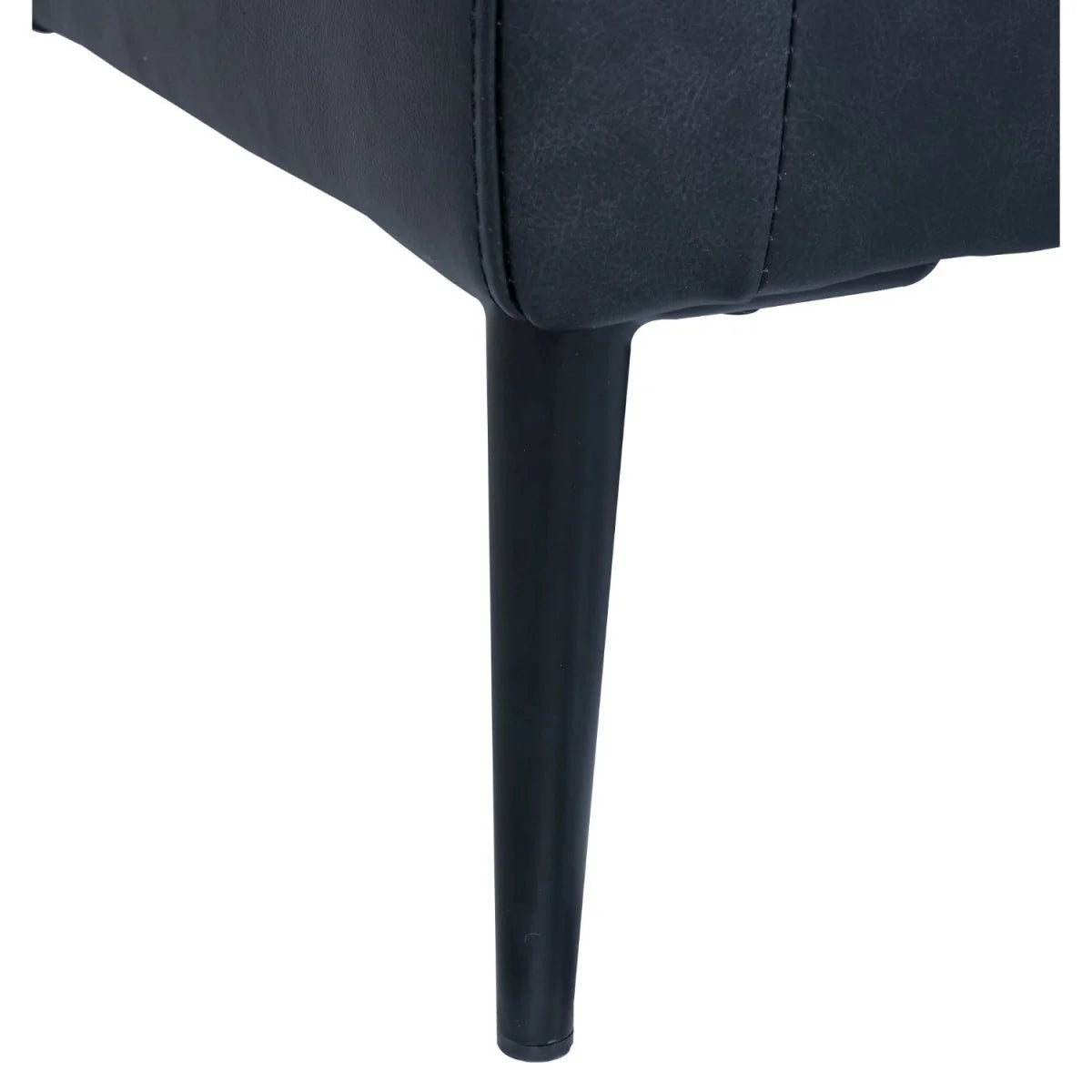 FURNHOUSE Valencia 2-Sitzer Ledersofa - Echtleder Schwarz
